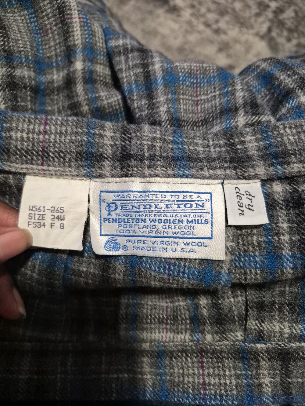 Vintage Pendleton Wool Plaid Pleated Midi Skirt 24W Made USA - Picture 5 of 6